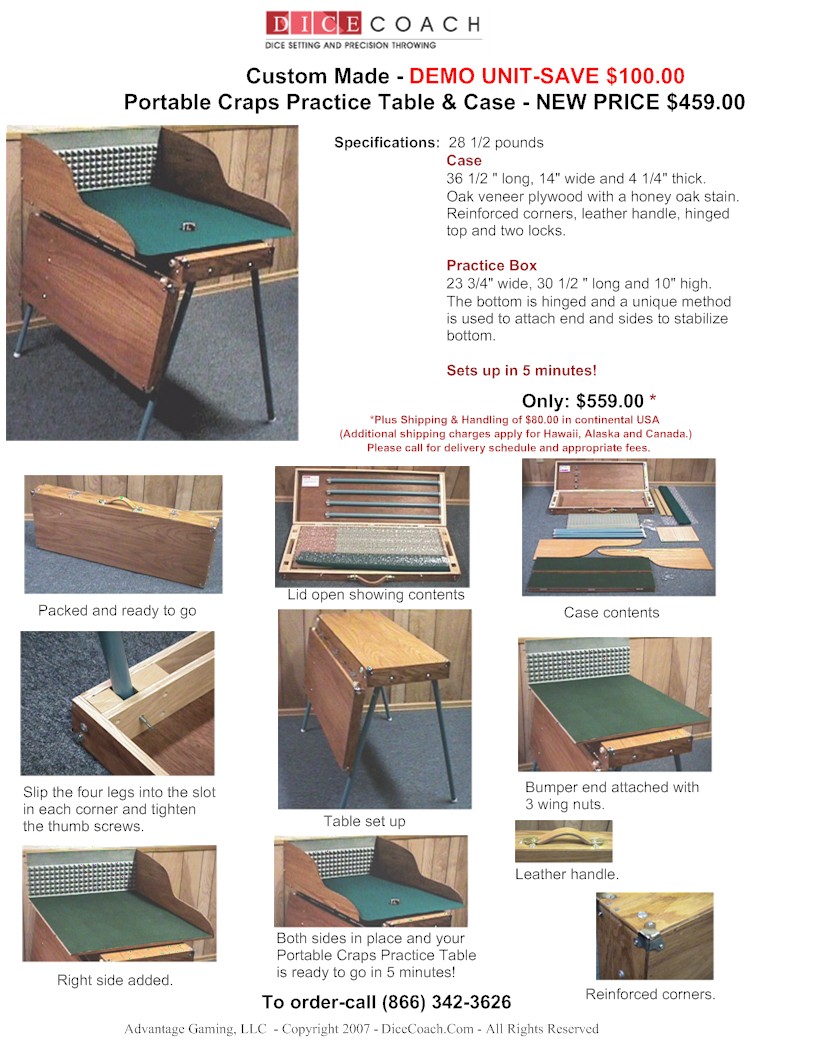 Dice Setting & Rhythm Rolling for the Winning Craps player.